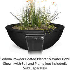 The Outdoor Plus 27" Sedona Powder Coated Planter and Water Bowl