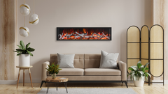 Remii 45" Extra Tall Indoor or Outdoor Built-in Electric Fireplace with Black Steel Surround