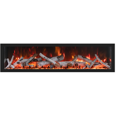 Remii 45" Extra Tall Indoor or Outdoor Built-in Electric Fireplace with Black Steel Surround