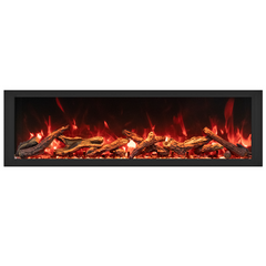 Remii 45" Extra Tall Indoor or Outdoor Built-in Electric Fireplace with Black Steel Surround