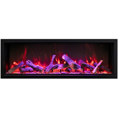 Remii 45" Extra Tall Indoor or Outdoor Built-in Electric Fireplace with Black Steel Surround