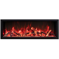 Remii 45" Extra Tall Indoor or Outdoor Built-in Electric Fireplace with Black Steel Surround