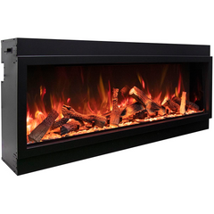 Remii 45" Extra Tall Indoor or Outdoor Built-in Electric Fireplace with Black Steel Surround