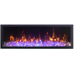 Remii 45" Extra Tall Indoor or Outdoor Built-in Electric Fireplace with Black Steel Surround